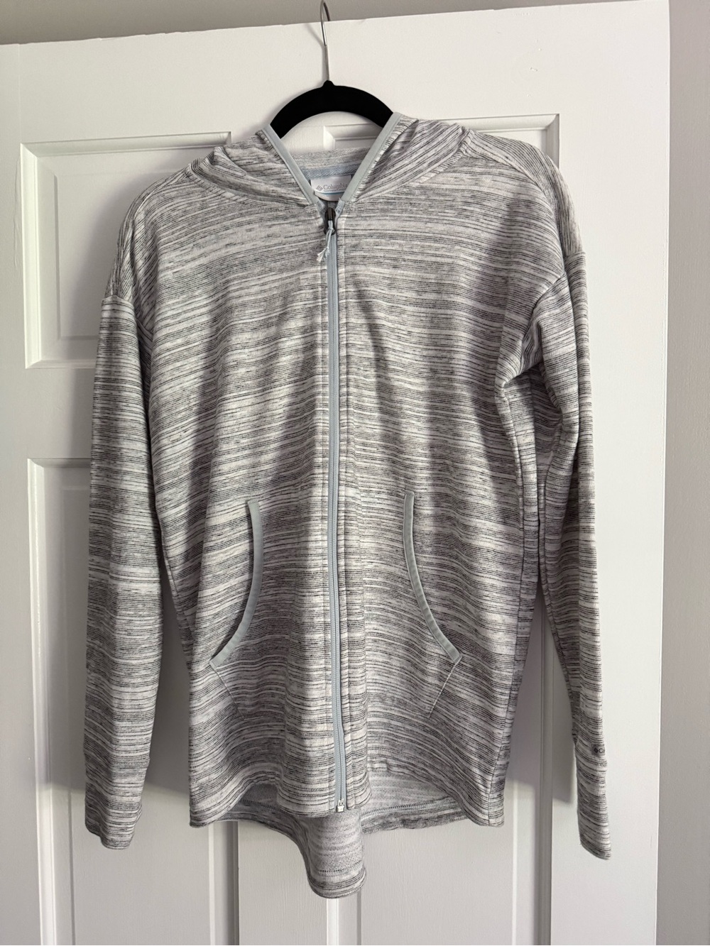 Women’s Light Gray Marled Zip Hoodie Sweater